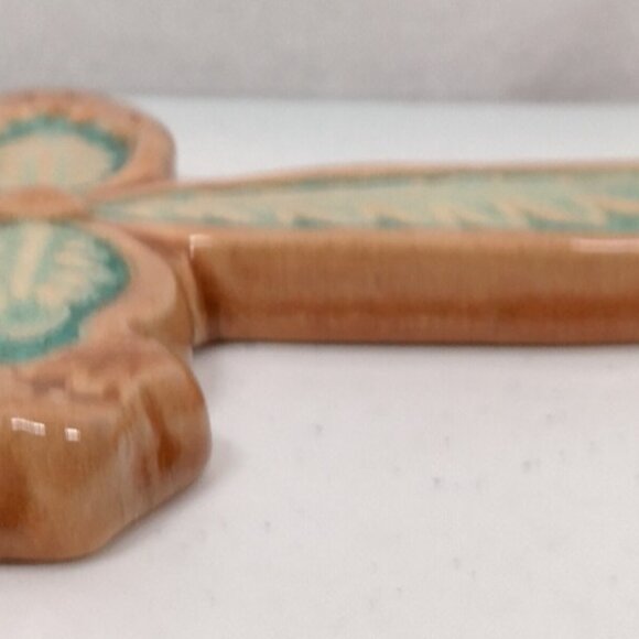 Ceramic Holy Cross Brown Blue Ornate Christian Religious Jesus Easter Hanging - Picture 12 of 12